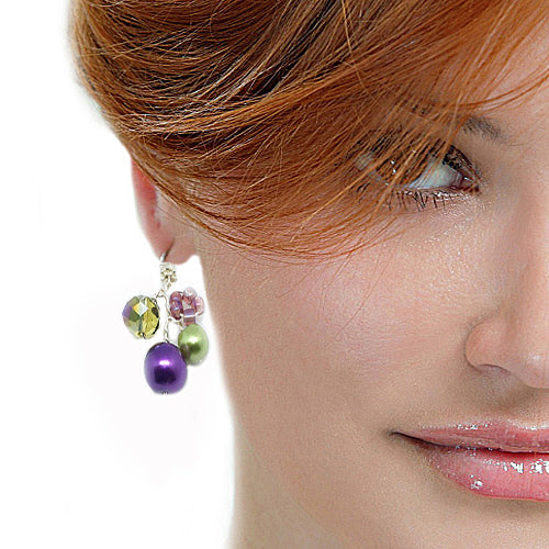 Purple Green Earrings