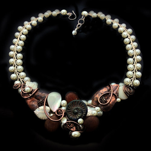 Swarovski White Pearl Copper Necklace