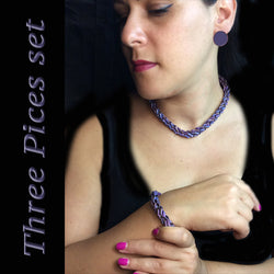 Purple V Twisty Copper Choker Design