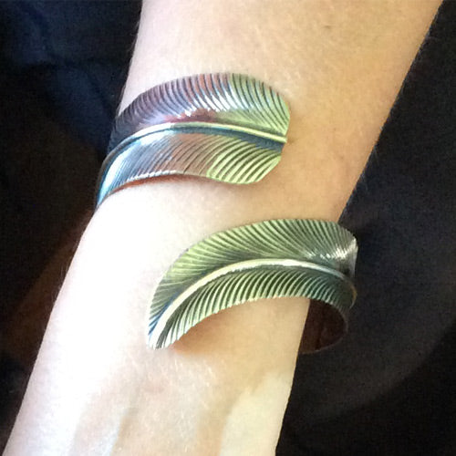 Silver Stamped Contemporary Cuff Bracelet