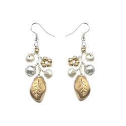 Gold Silver Leaf Earrings
