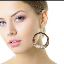 Enamel Paint Brown earrings