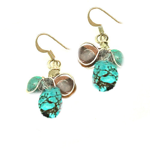 Turquoise & Tiger eyes Gemstones Necklace - Nurit Niskala