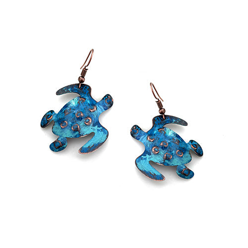 Turtle Copper Earrings-Choose your colors