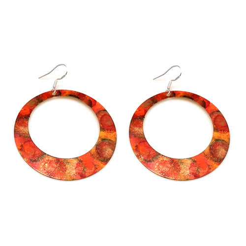 Enamel Paint Orange Earrings