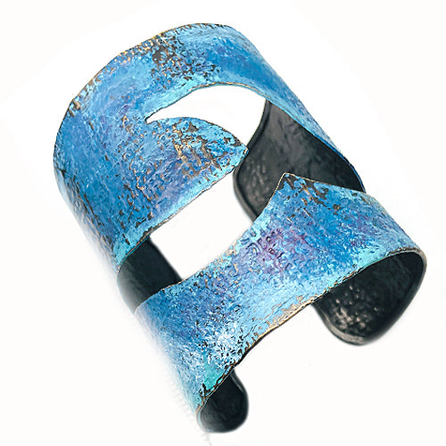 Wide Blue bird Cuff bracelet