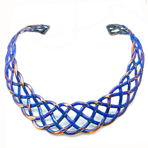 Braided Copper Choker Collar & Cuff