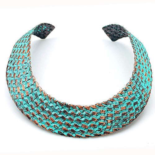 Turquoise  Copper Woven CHOKER