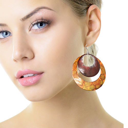 Enamel Paint Fire Earrings