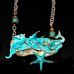 Seaglass Starfish Copper Necklace