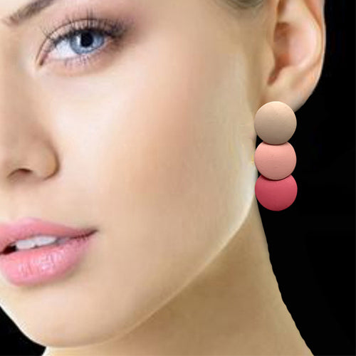 Three Shades Of Pink Earrings