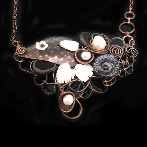 Delicate Pearl Copper Necklace