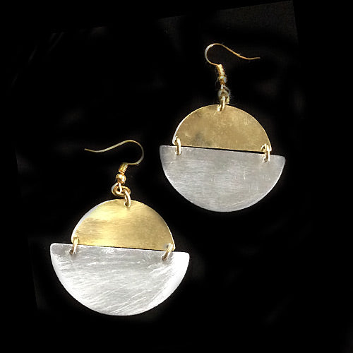 Half Circles Gold & Silver Earrings