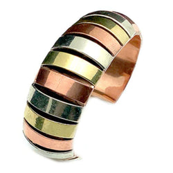 Three Metals Cuff +Earrings