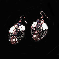 Statment Amethyst Copper Earrings - Nurit Niskala