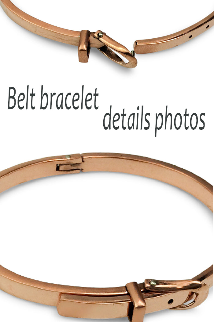 Belt Style Shiny Copper Bracelet