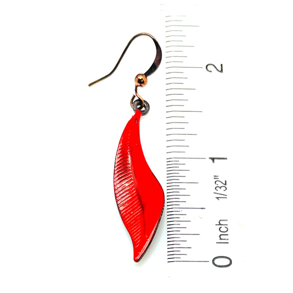 RED LEAF EARRINGS