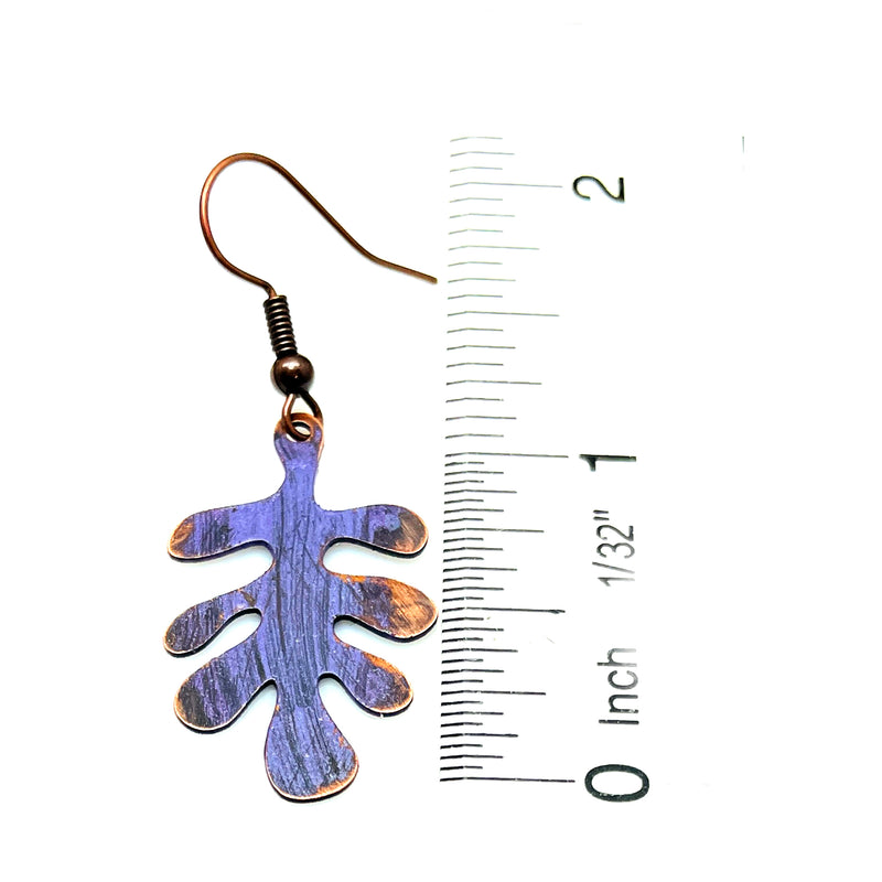 PURPLE COPPER LEAFE EARRINGS