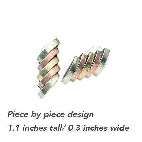 Three Metals Cuff +Earrings