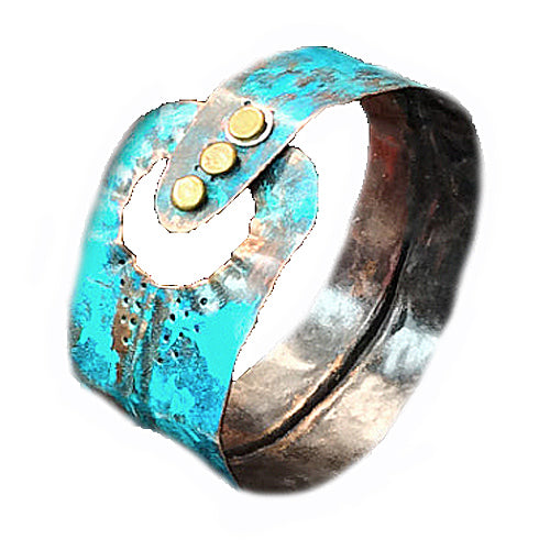 Form-Folding Turquoise Copper Cuff