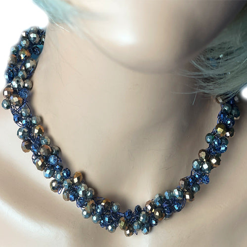 Blue Brown Hematite Necklace