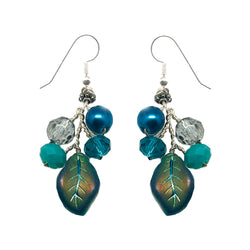 Denim Petal Earrings
