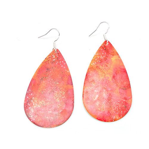Enamel Paint Fire Drop Earrings