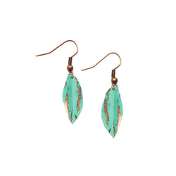 TURQUOISE LITTLE COPPER EARRINGS