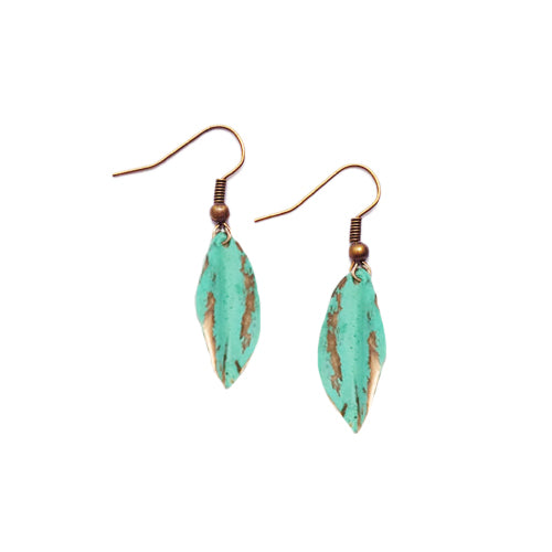 TURQUOISE LITTLE COPPER EARRINGS