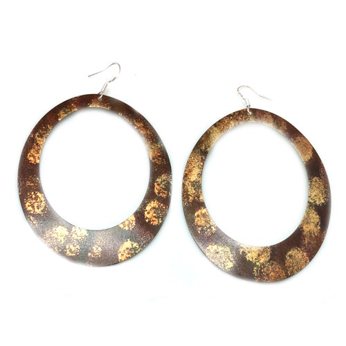 Enamel Paint Green/Orange earrings
