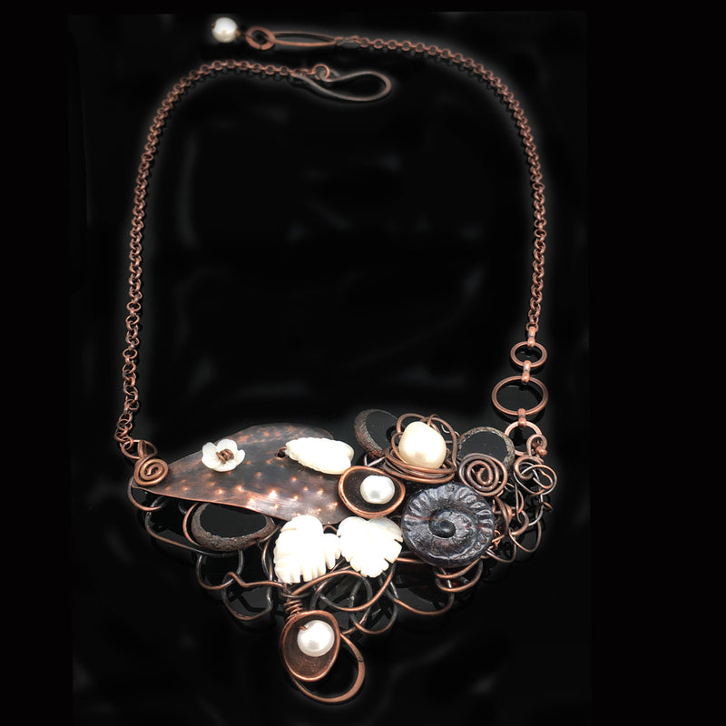 Weaving Delicate Copper Necklace - Nurit Niskala