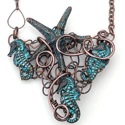 Sealife Weaving Turquoise Copper Necklace