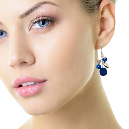 Blue Silver DANGLE Earrings