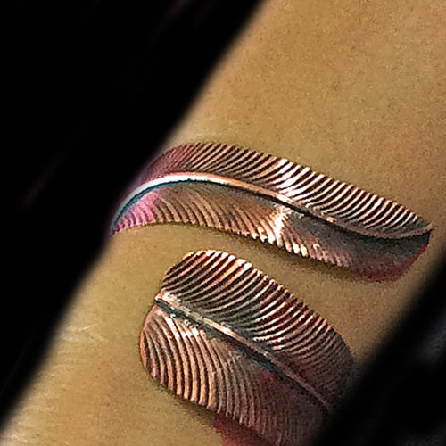 Copper Wrapped Leaf Bracelet