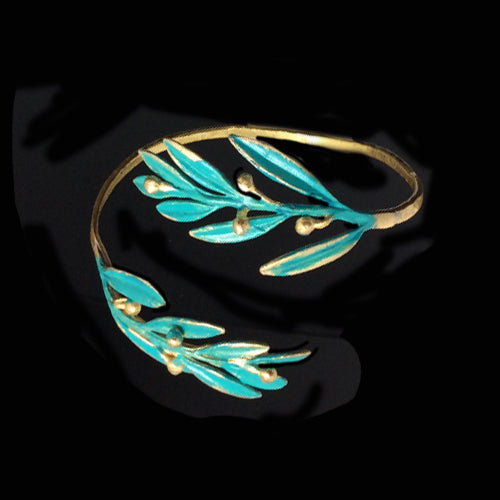 Turquoise Patina Leaf Cuff