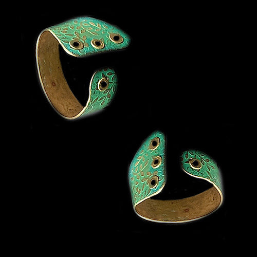 Delicate Sage Green Brass Ring