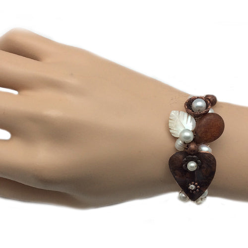 Freshwater Pearl +Copper Bracelet #B