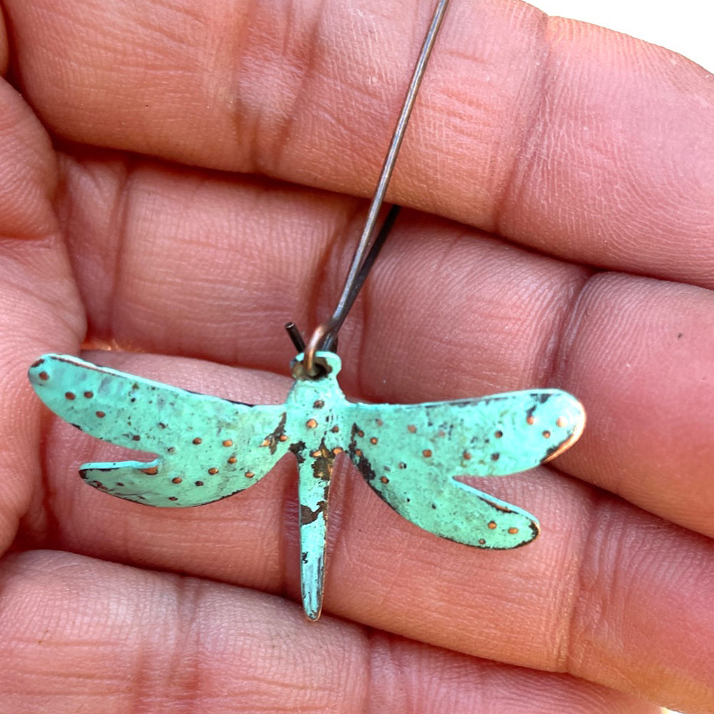 Dragonfly Copper dangle Earrings