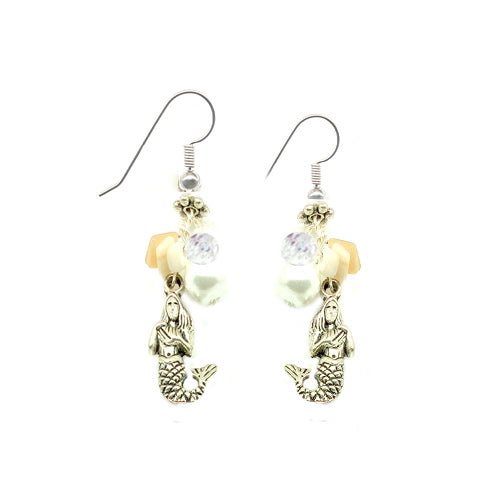 Mermaid Girl and Shell Earrings