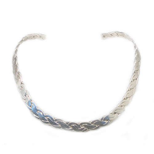 Silver Woven Choker+Cuff