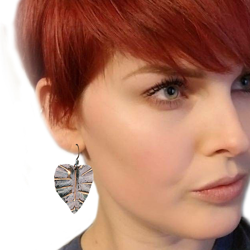 Vintage Pink Copper Earrings