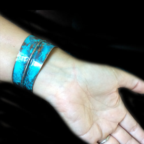 Form-Folding Turquoise Copper Cuff